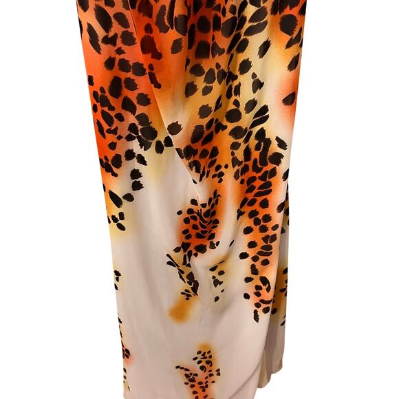 Cache Black, White, Orange Animal Print Strapless Maxi Dress 4 - Picture 8 of 10